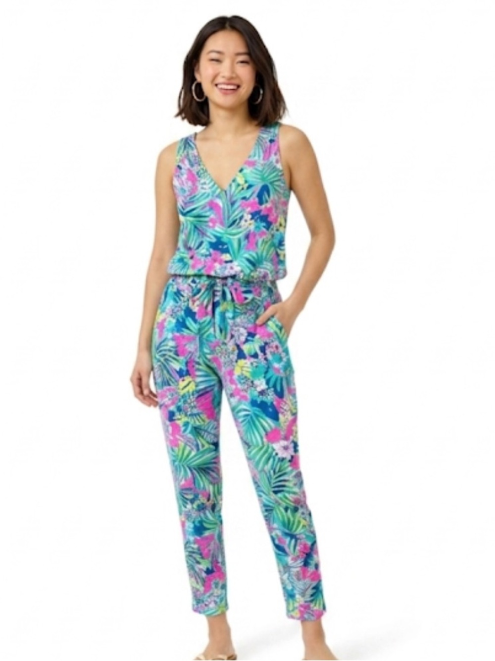 Lilly Pulitzer Paulina Jumpsuit XXS Early Bloomer Pink Floral Romper
FF